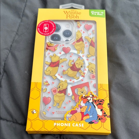 Disney Other - Disney Winnie the Pooh iPhone 16 Pro Max Case - Yellow and Red Wireless Charging